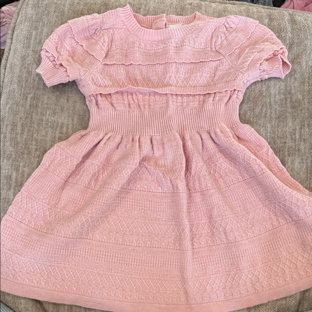 Little Me Pink Textured Kids Dress